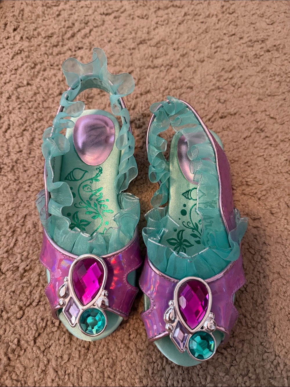 Disney Little Mermaid Iridescent Purple & Teal Jewel Dress-Up Shoes